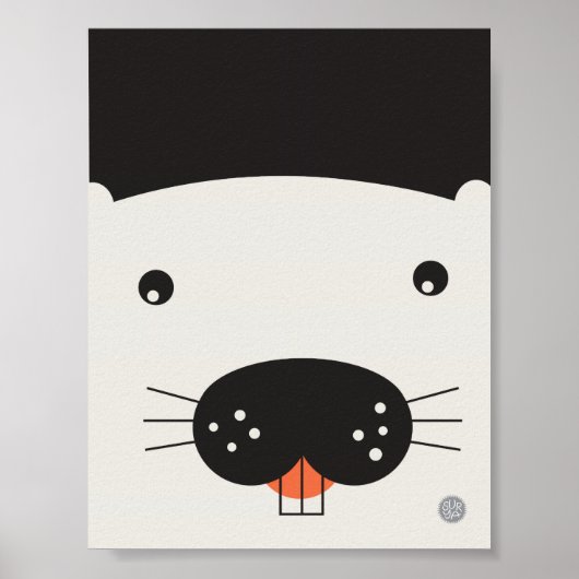 Beaver Face-Poster - 11 x 8,5 inch Poster (Voorkant)