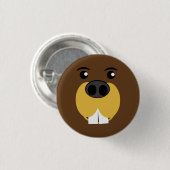 Beaver Face Ronde Button 3,2 Cm (Voorkant /achterkant)