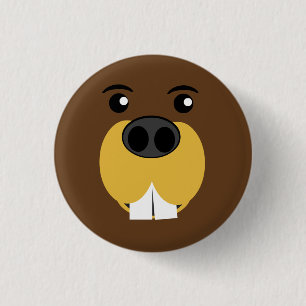 Beaver Face Ronde Button 3,2 Cm