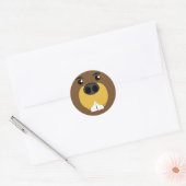 Beaver Face Ronde Sticker (Envelop)
