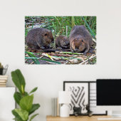 Beaver-familie Poster (Thuiskantoor)