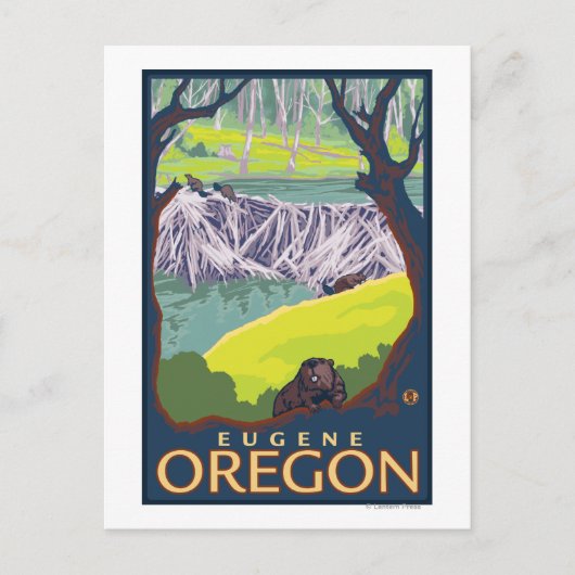 Beaver Family - Eugene, Oregon Briefkaart (Voorkant)