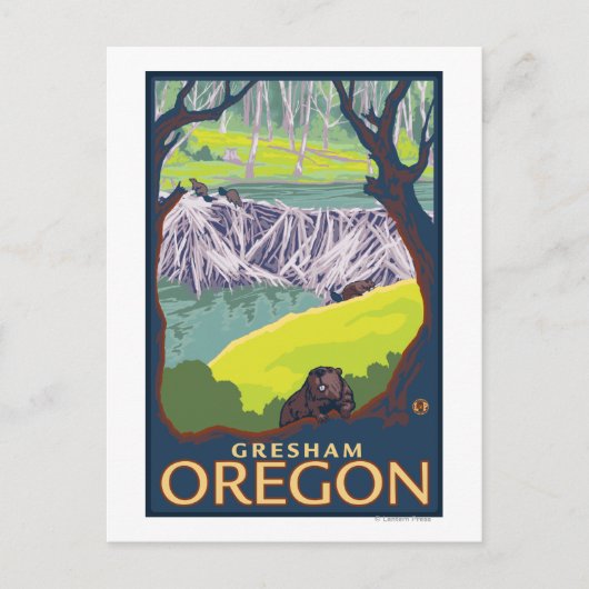 Beaver Family - Gresham, Oregon Briefkaart (Voorkant)