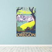 Beaver Family - Gresham, Oregon Canvas Afdruk (Insitu (Houten vloer))