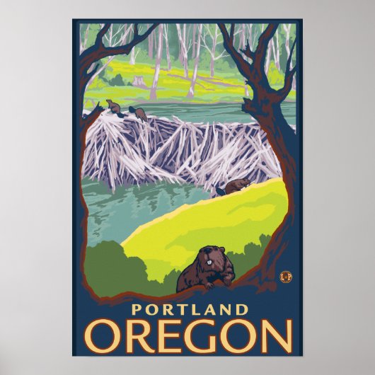 Beaver Family - Portland, Oregon Poster (Voorkant)