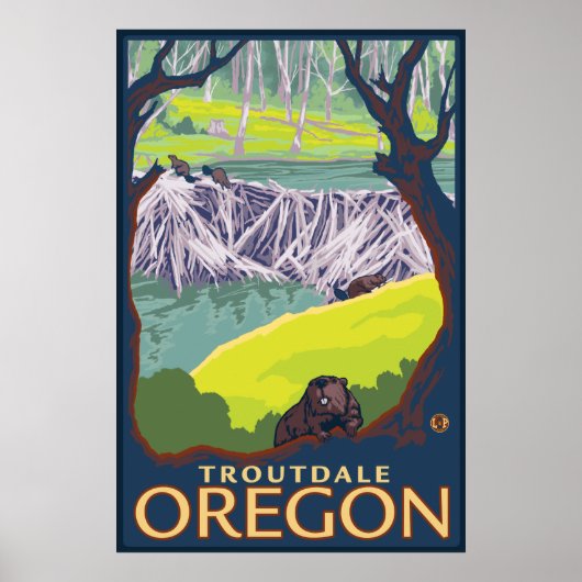 Beaver Family - Troutdale, Oregon Poster (Voorkant)