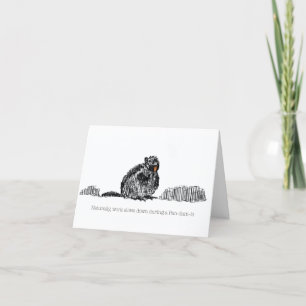 Beaver Folded Holiday Card Feestdagen Kaart
