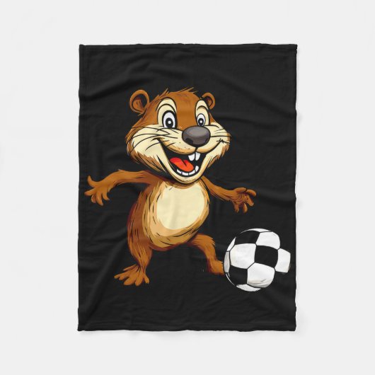 Beaver Footll Fleece Deken (Voorkant)