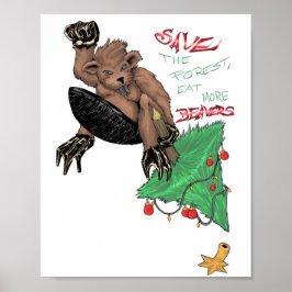 Beaver grappige striptekening poster