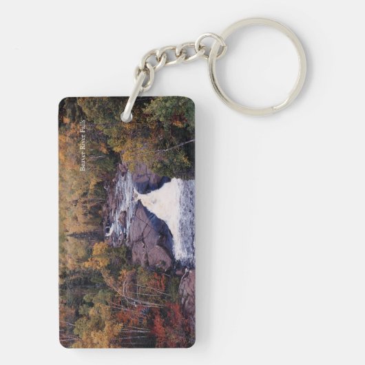 Beaver Herfsten rechthoek acrylsleutelketen Sleutelhanger (achterkant)