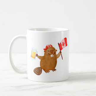 Beaver Holding Canada Flag Beer Raglan Baseball Koffiemok