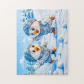 Beaver Ice Bathing in a Striped Swimsuit Legpuzzel (Verticaal)