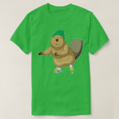 Beaver Ice skating Ice schaatsen T-shirt (Design voorkant)
