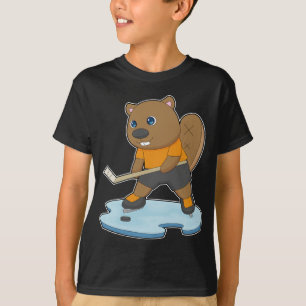 Beaver ijshockey ijshockeystick t-shirt