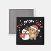 Beaver Ik ben Sneeuwsnuffelaar Sneeuwpop Magnet (Voorkant / Achterkant)