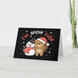 Beaver Ik Sneeuw Lief Sneeuwman Sneeuw Woordgrap F Feestdagen Kaart