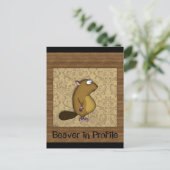 Beaver in profiel briefkaart (Staand voorkant)