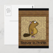 Beaver in profiel briefkaart (Voorkant / Achterkant)