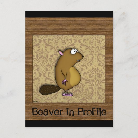 Beaver in profiel briefkaart (Voorkant)