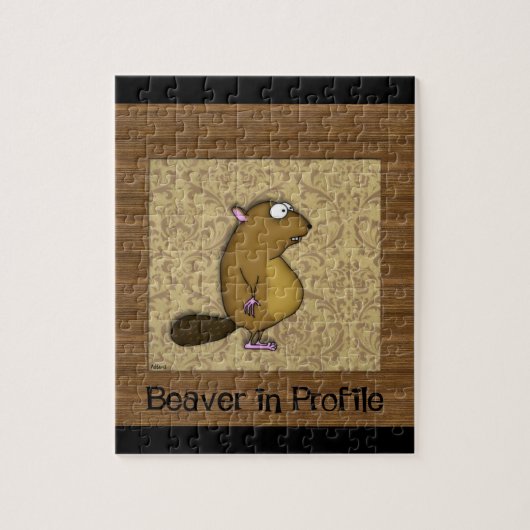 Beaver in profiel legpuzzel (Verticaal)