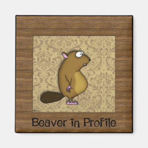 Beaver in profiel magneet