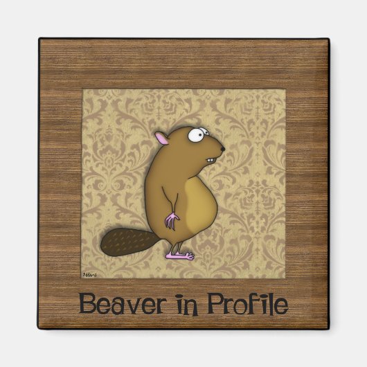 Beaver in profiel magneet (Voorkant)