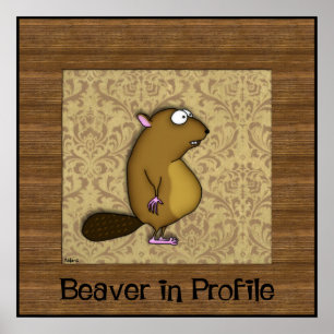 Beaver in profiel poster