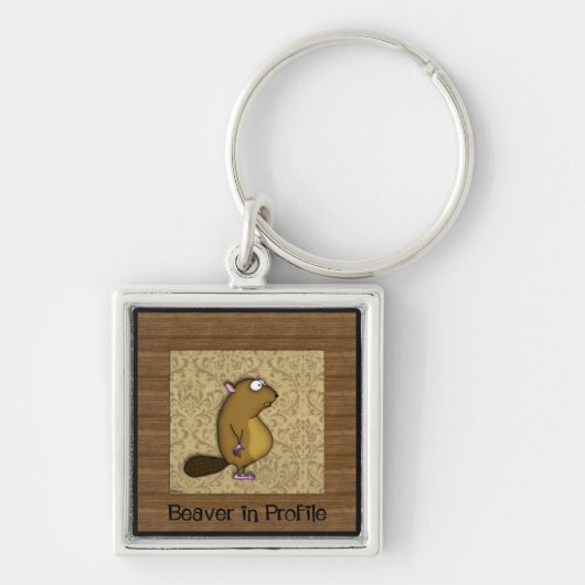 Beaver in profiel sleutelhanger (Voorkant)