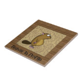 Beaver in profiel tegeltje (Zijkant)