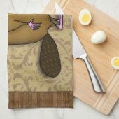 Beaver in profiel theedoek (Quarter Fold)