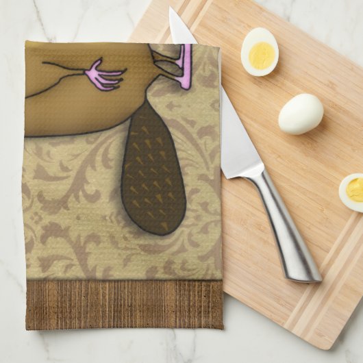 Beaver in profiel theedoek (Quarter Fold)