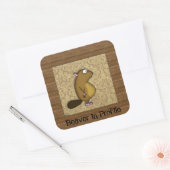 Beaver in profiel vierkante sticker (Envelop)