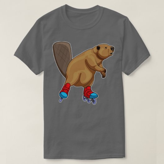 Beaver Inline schaatsen Roller schaatsen T-shirt (Design voorkant)