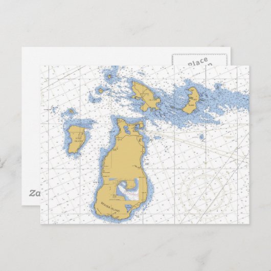 Beaver Island, MI Nautical Chart Briefkaart (Voorkant / Achterkant)