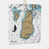 Beaver Island Michigan Nautical Chart Keramisch Ornament (Rechts)