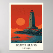 Beaver Island Michigan  vuurtorenkunst Poster (Voorkant)