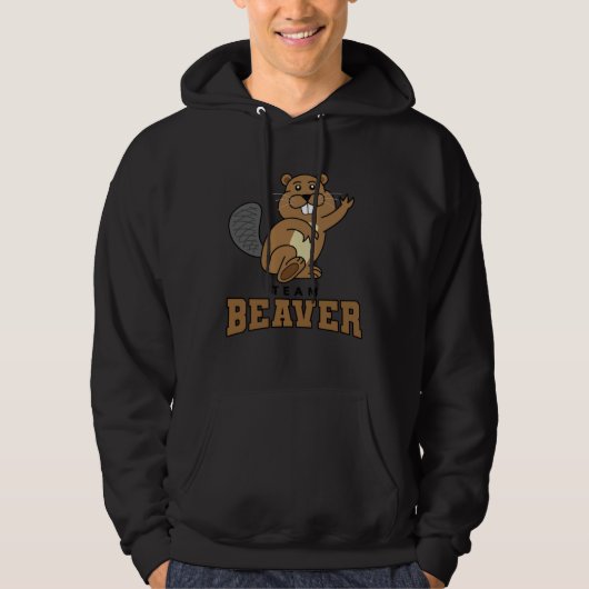 Beaver Joke Rodents Animal Beaver  Beaver Hunter Hoodie (Voorkant)