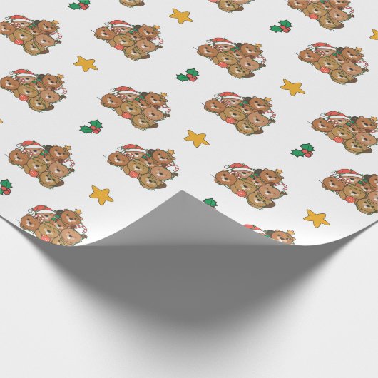 Beaver kerstboom Funny Animal Kerstmis Cadeaupapier (Hoek)