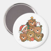 Beaver kerstboom Funny Animal Kerstmis Magne Magneet (Voorkant / Achterkant)