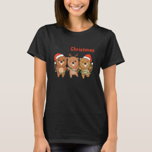 Beaver kerstboomdieren koelen naar de teuvel t-shirt