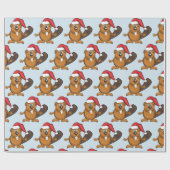 Beaver kerstinpakpapier cadeaupapier (Vlak)