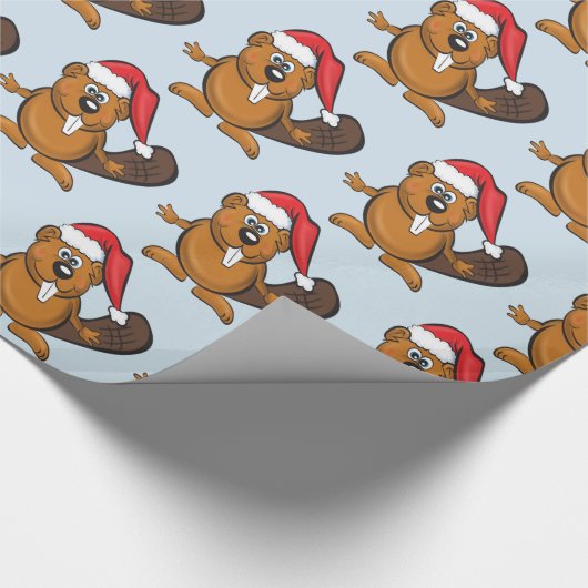 Beaver kerstinpakpapier cadeaupapier (Hoek)