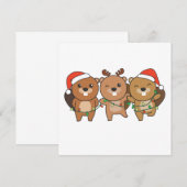 Beaver Kerstmis Kerstmis Dieren Schattige Bever Ui Kaart (Voorkant / Achterkant)