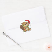 Beaver-kerstwinterdieren Beaver Classic Rou Ronde Sticker (Envelop)