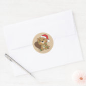 Beaver-kerstwinterdieren Beaver Classic Rou Ronde Sticker (Envelop)