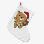 Beaver-kerstwinterdieren Beaver Grote Kerstsok (Voorkant (Hangend))