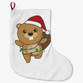 Beaver-kerstwinterdieren Beaver Grote Kerstsok (Voorkant)