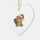 Beaver-kerstwinterdieren Beaver Keramisch Ornament (Links)