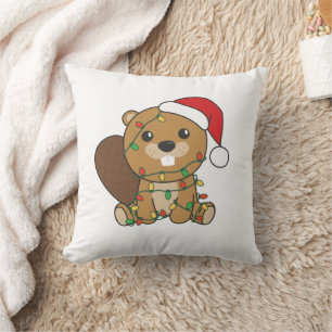 Beaver-kerstwinterdieren Beaver Kussen
