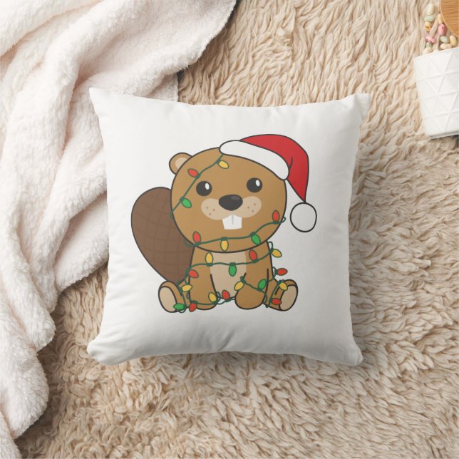 Beaver-kerstwinterdieren Beaver Kussen (Deken)